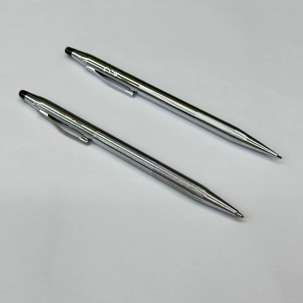 Vintage Cross Century Lustrous Chrome Ballpoint‎ Pen and Pencil Set RJF USA